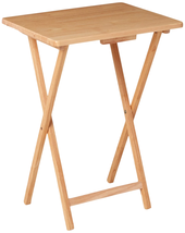 Folding TV Tray Table, Rubberwood, Natural, 19" X 14.5" X 26", Indoor, 1... - $28.66