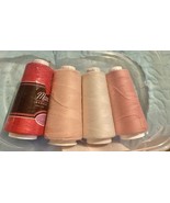 Lot of 4 All-Purpose Serger Thread 2700+ Yd cones Multi-colored - $280.82 MXN