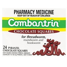 Combantrin Chocolate Squares 24 Worming Treatment for Children, Adult with 1PCS  - £21.23 GBP