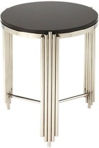 End Table Side Modern Contemporary Distressed Metalworks Black Gray Granite - £792.18 GBP