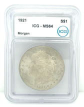 1921 $1 Silver Morgan Dollar Graded by ICG as MS64 - $70.78