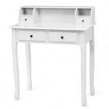Writing Desk 2-Tier Vanity Desk Computer Desk with 4 Drawers-Pink - $5,005.89 MXN