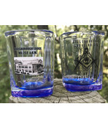 Masonic Hillsborough Lodge No. 25 F &amp; A.M. Tampa FL USA 2 shot glasses 2... - $465.32 MXN