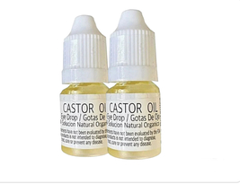 2 pcs Castor Oil Eye Drops Organic Cold Pressed Non GMO Hexane Free Casa Botanic - £14.94 GBP