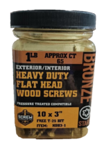Wood Screws No. 10 x 3&#39;&#39; in. L Flat Star Bronze 1 lb 65-PK, Screw Produc... - $313.20 MXN
