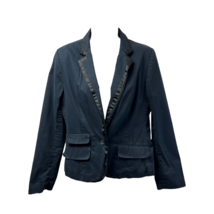 American Eagle Outfitters Womens Suit Jacket Blazer Blue Faux Pockets Button M - £17.08 GBP