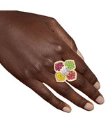 Rainbow Elegance: Flower Ring - $43.75 CAD