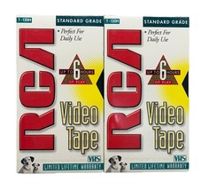 RCA 6 Hour VHS Video Tape T-120h Standard Grade Lot of 2 Blank New Sealed - £7.86 GBP