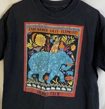 Vintage Endangered Species T Shirt Asian Elephant Single Stitch Nature USA 90s - £27.93 GBP