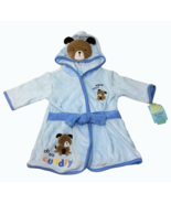 Carters Hooded Robe Boys Blue Terrycloth Bathrobe 0-9M Puppy Dog Cuddly ... - $29.00