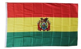 BOLIVIA Crest FLAG 3 x 5 &#39; FLAG - NEW 3X5 INDOOR OUTDOOR COUNTRY FLAG - £14.33 GBP