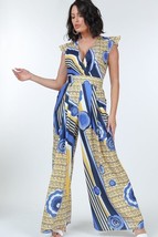 Women&#39;s Ruffle Sleeve Surplice Jumpsuit - $80.88 CAD