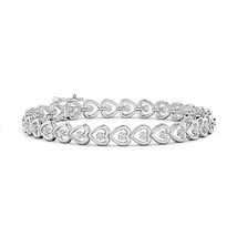Authenticity Guarantee 
ANGARA Natural Diamond Heart Stackable Bracelet in 14... - £1,147.76 GBP