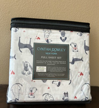 4pc Cynthia Rowley Valentines Dogs FULL Sheet Set  Red Pink Hearts - $42.98