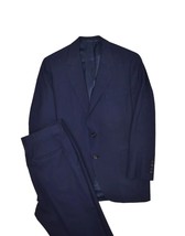Vintage Bespoke Suit Mens 38 Navy Tonal Stripe Jacket Pants Wool 32x28 Vittorio - £107.38 GBP
