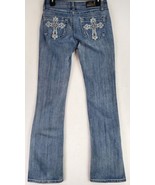 Rockin C Jeans Womens 28 Blue Denim Embroidered Rhinestone Western Boot Cut - £29.51 GBP