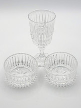 Flostoria Crystal Glass Footed Cocktail Wine Liquor Goblet &amp; 2 Berry Bowls - £28.17 GBP
