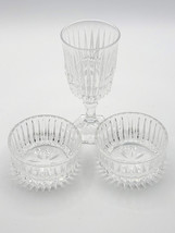 Flostoria Crystal Glass Footed Cocktail Wine Liquor Goblet &amp; 2 Berry Bowls - $656.04 MXN