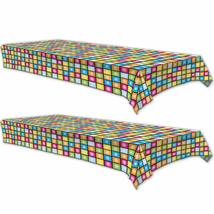 Disco Party Supplies - Plastic Mulit-Color Table Cover 54&quot; x 108&quot; for Discos and - £12.22 GBP