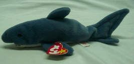Ty Beanie Baby Crunch The Shark 10&quot; Plush Stuffed Animal Toy 1996 New - £158.27 GBP