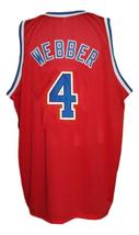 Chris Webber #4 Washington Retro Basketball Jersey Sewn Red Any Size image 5