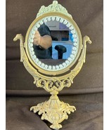 Old Vintage Cast Iron Art Metal Tilting Display Vanity Dresser Dressing ... - $111.40 CAD
