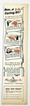 1947 Print Ad Tru-Caster 3 in 1 Fishing Rods Detroit,MI - £9.26 GBP