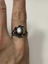 Sterling Silver Old Pawn Pearl Ring Size 7.25 - £22.76 GBP