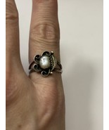 Sterling Silver Old Pawn Pearl Ring Size 7.25 - £21.95 GBP