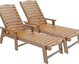 Outdoor Chaise Lounge Chair With Adjustable Backrest, Heavy Duty Resin P... - $352.99