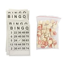 Bingo Board Game, Classic Bingo Cards, Vintage Wooden Bingo Game, With 40 Bingo  - £22.48 GBP