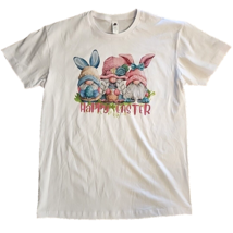 Large Unisex Gnome Happy Easter Bunny Unisex T Tee Shirt Pastel All Cotton - £14.33 GBP