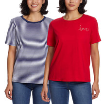 Ella Moss Ladies&#39; Size Large Flattering Fit Ultra-Soft 2-Pack, Blue (1) Red (1) - £15.17 GBP