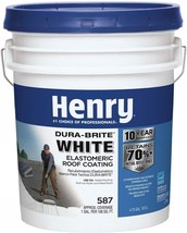 Elastomeric Roof Coating, HENRY DURA-BRITE WHITE 4.75 gal - PICK-UP ONLY... - $54.44