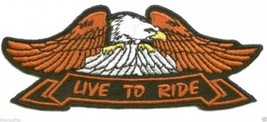 Eagle Live To Ride Embroidered Biker Vest Jacket Patch - £23.48 GBP