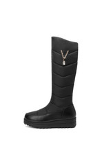 Side Zipper Women Warm knee high Boots Winter New Snow Boots Party Basic Casual  - £62.75 GBP