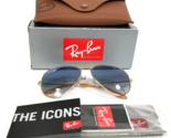 Ray-Ban Sunglasses RB3025 AVIATOR LARGE METAL 001/3F Gold Frames Blue Le... - $133.64