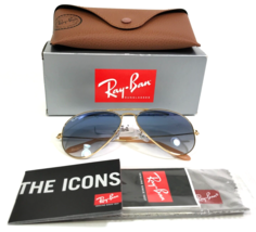 Ray-Ban Sunglasses RB3025 AVIATOR LARGE METAL 001/3F Gold Frames Blue Le... - $133.64