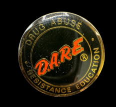 Vintage 1980s 90s DARE to Resist Drugs Dare Officer Enameled Metal Pin B... - $12.00
