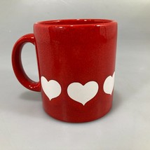 Waechtersbach Red White Heart Coffee Tea Mug Cup 10 oz Vintage W Germany - £20.30 GBP