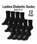 12 pair Cotton Blend Diabetic Socks Ladies Loose Fit Top Size 9-11 - $33.83 CAD
