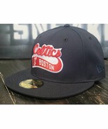 New Era 59Fifty Boston Celtics Navy Blue/Red Retro Logo NBA Fitted Hat M... - $56.57 CAD