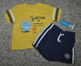 Boys Shirt &amp; Shorts 2 Pc Set Carters Short Sleeve Kickball Summer Outfit-12 mths - £7.12 GBP