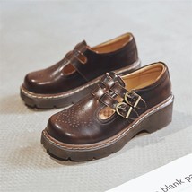 Retro brogue women&#39;s shoes thick bottom Japanese Mary Jane single shoes cute big - £44.47 GBP