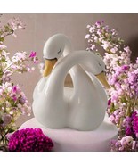 Swan Intertwined Necks Planter Vase Ceramic Graceful Succulents Ron Gord... - £14.97 GBP