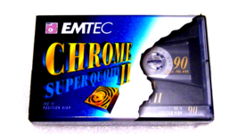 EMTEC 90 CHROME, VINTAGE NEW SEALED BLANK AUDIO CASSETTE TAPE - $13.99