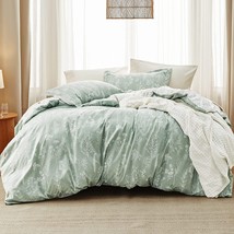 Queen Comforter Set - Sage Green Comforter, Cute Floral Bedding Comforter Sets,  - £66.33 GBP