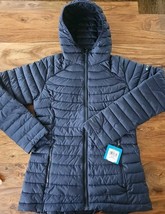 Columbia Women&#39;s White Out Omni Heat Mid Hooded Light Jacket Coat Blue S... - $89.09
