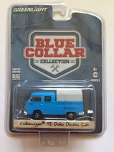 Greenlight Blue Collar Volkswagen T2 Doka Double Cab VW Blue Diecast 1/64 Scale - £10.23 GBP