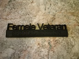 Female Veteran Special Edition Emblem Black  6&quot; X 1 1/2&quot; - £12.19 GBP